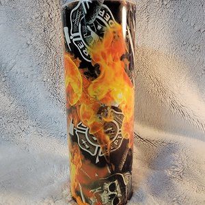 Firefighter Thin Red Line Maltese Cross 20oz Skinny Tumbler